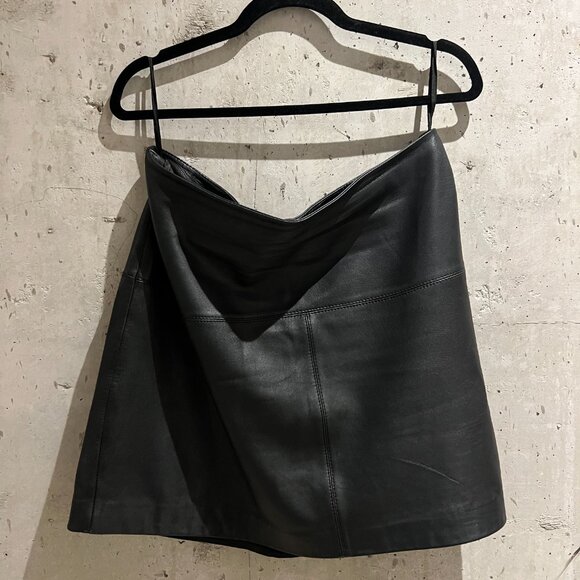 Ted Baker 100% Leather A-Line Mini Skirt - Size 10 - Picture 6 of 8